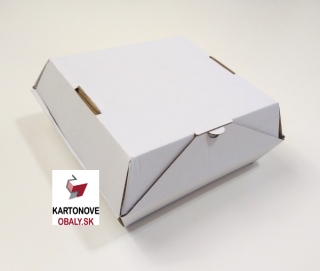 Kartónová krabička na hamburger (Biela) 155x150x85mm (190x180mm stred)