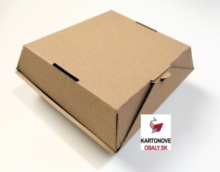 Kartónová krabička na hamburger (Hnedá) 155x150x85mm (190x180mm stred) 